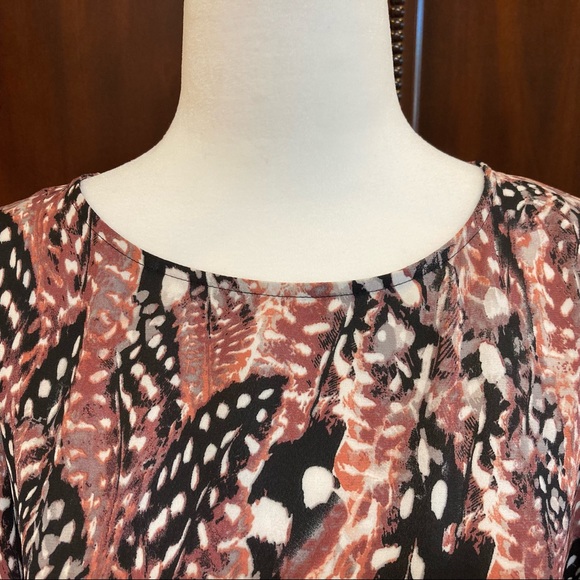 Feather Mini Dress Tunic Lolo Asymmetrical Long Sleeve Size Small S - Picture 3 of 11